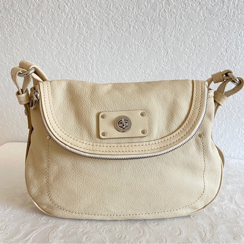 Marc Jacob taupe flap crossbody bag